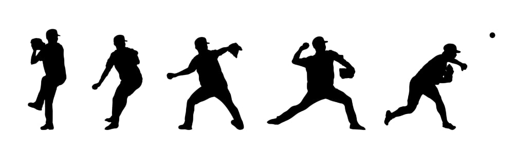 野球の投球動作のイラスト